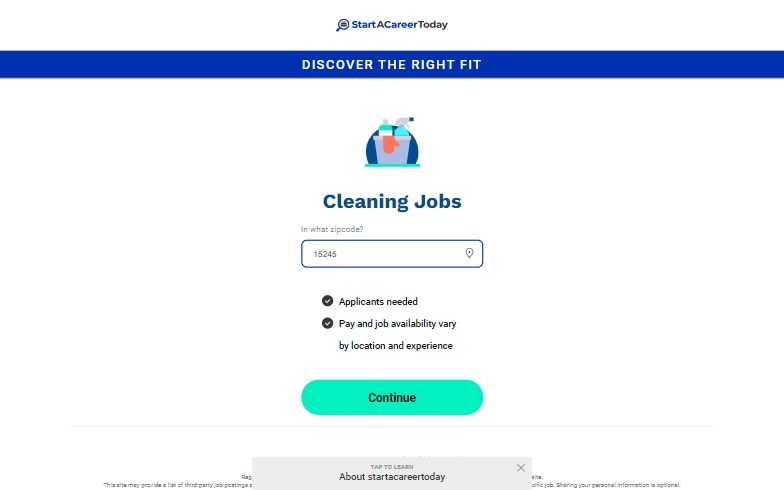 StartACareerToday - Cleaning Jobs