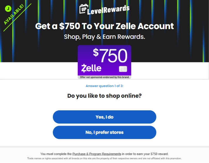 UpLevelRewards - Zelle $750
