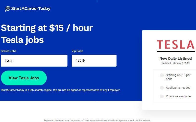 StartACareerToday - Tesla