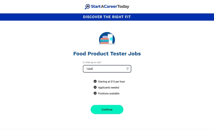 StartACareerToday - Food Product Tester