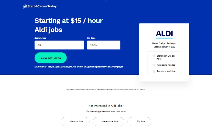 StartACareerToday - Aldi