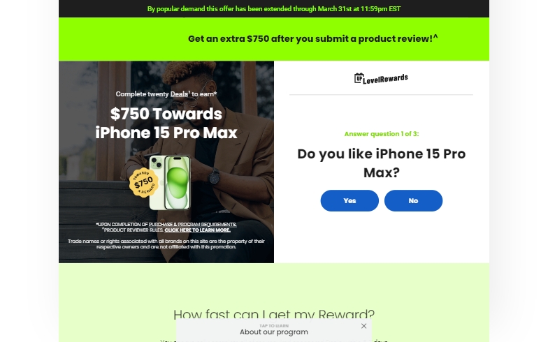 Rewards US - Product Reviewer - iPhone 15 Pro Max Bonus $750