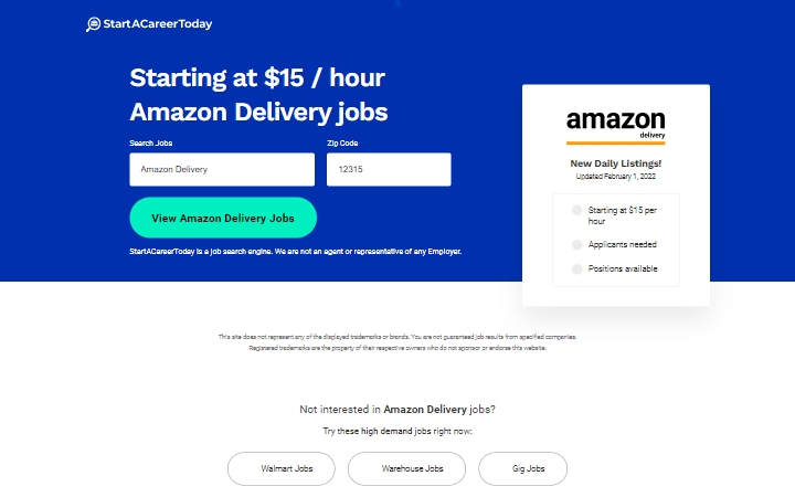 StartACareerToday - Amazon Delivery