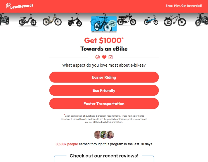 UpLevelRewards - $1,000 eBike